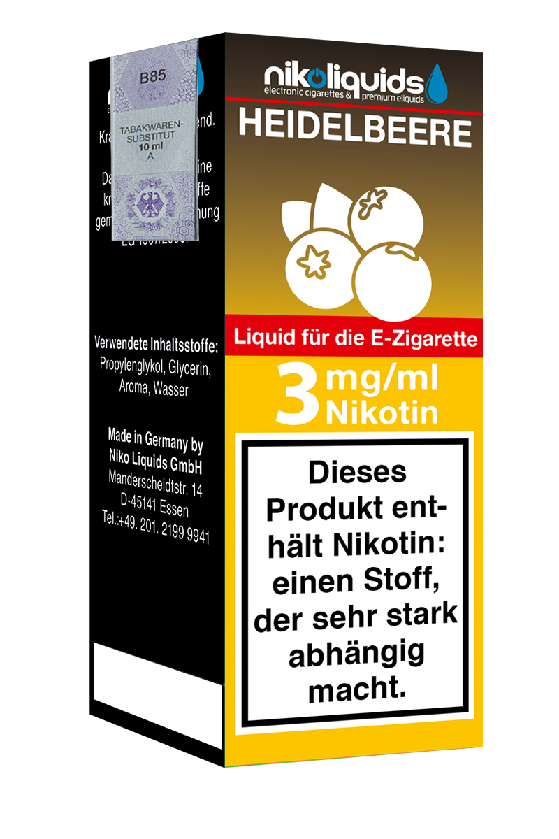 E-Liquid NIKOLIQUIDS Heidelbeere 3 mg