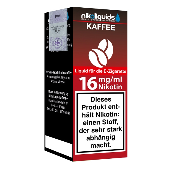 Nikoliquids Kaffee 16mg Liquid Flasche