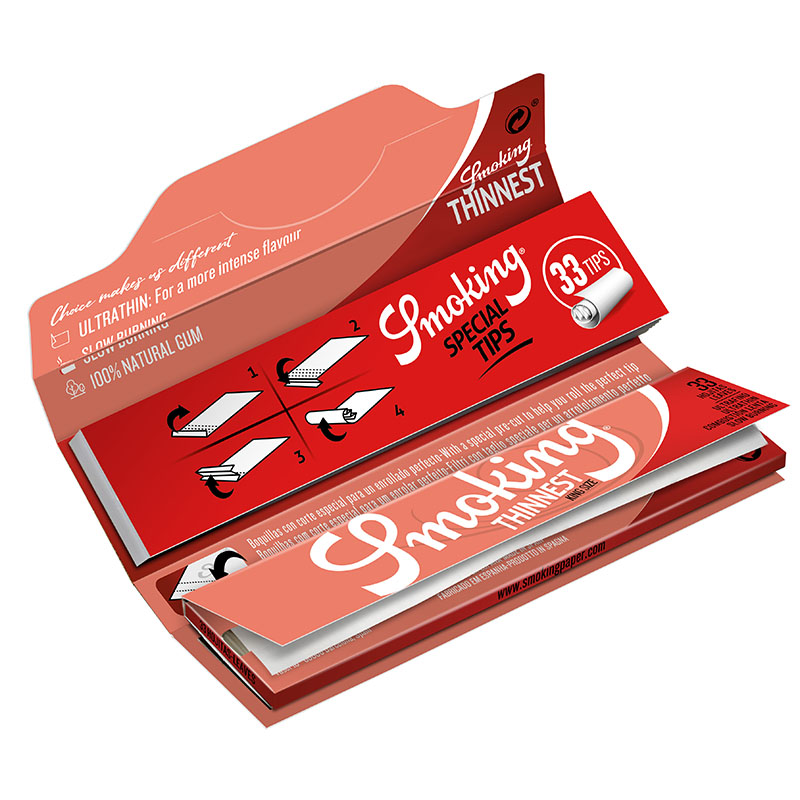 Smoking Thinnest King Size + Tips Booklet offen