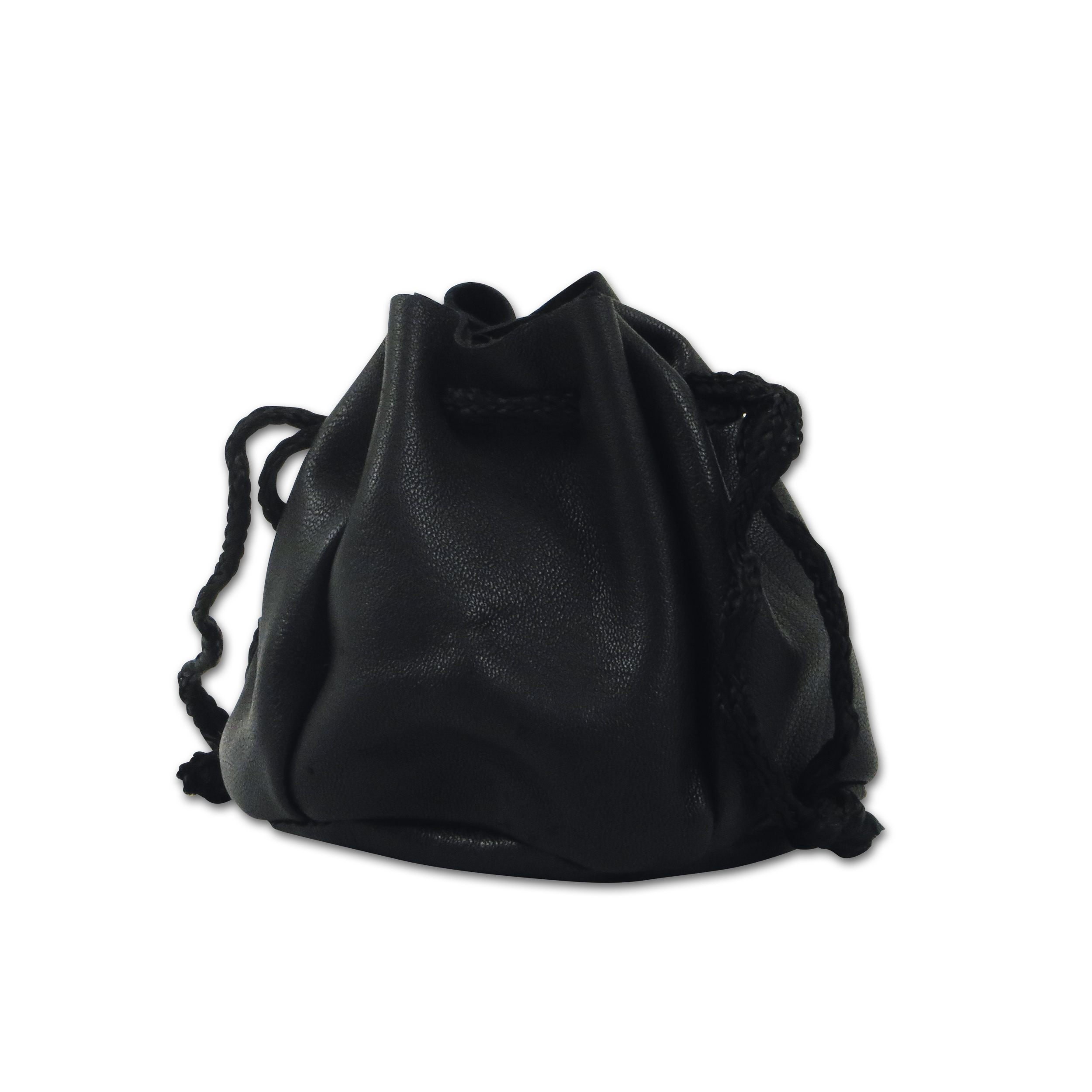 Tabakbeutel Leder Nappa Velour schwarz/grau
