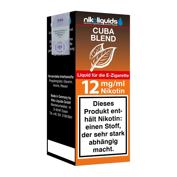 Nikoliquids Cuba Blend 12mg Liquid Flasche