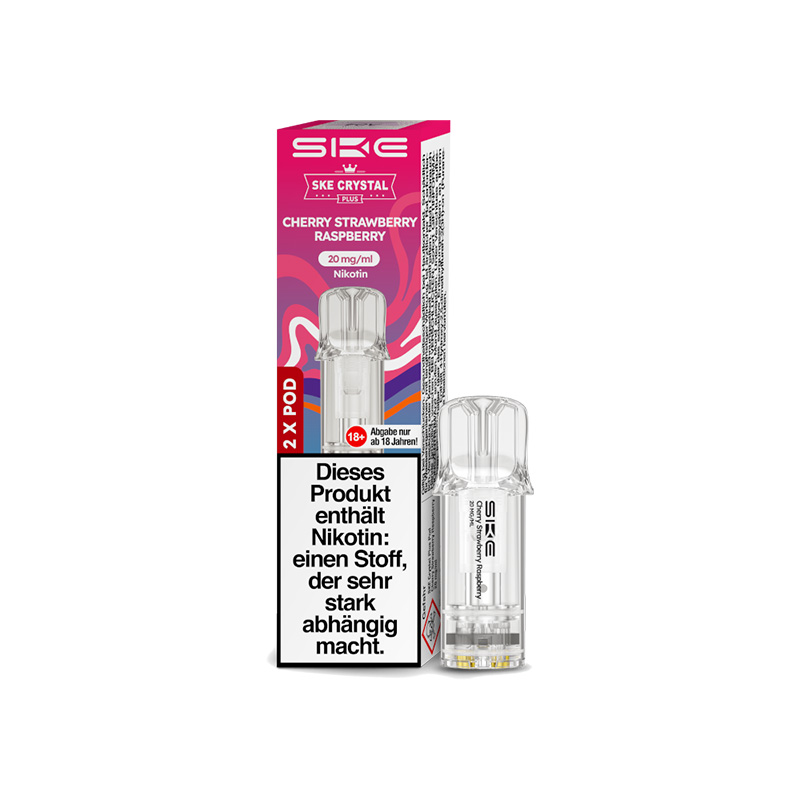 SKE Crystal Plus Cherry Strawberry Raspberry 20mg Prefilled Pods