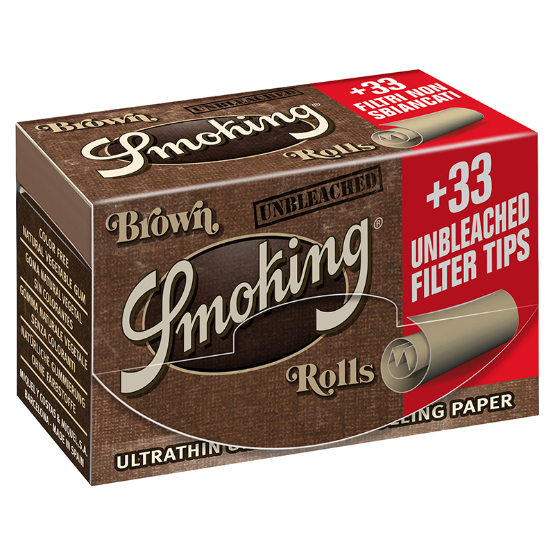 Smoking Brown Roll Zigarettenpapier + Filter Tips