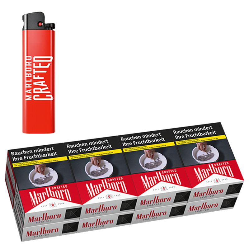 Marlboro Crafted Red 2XL Zigaretten Stange + gratis Feuerzeug